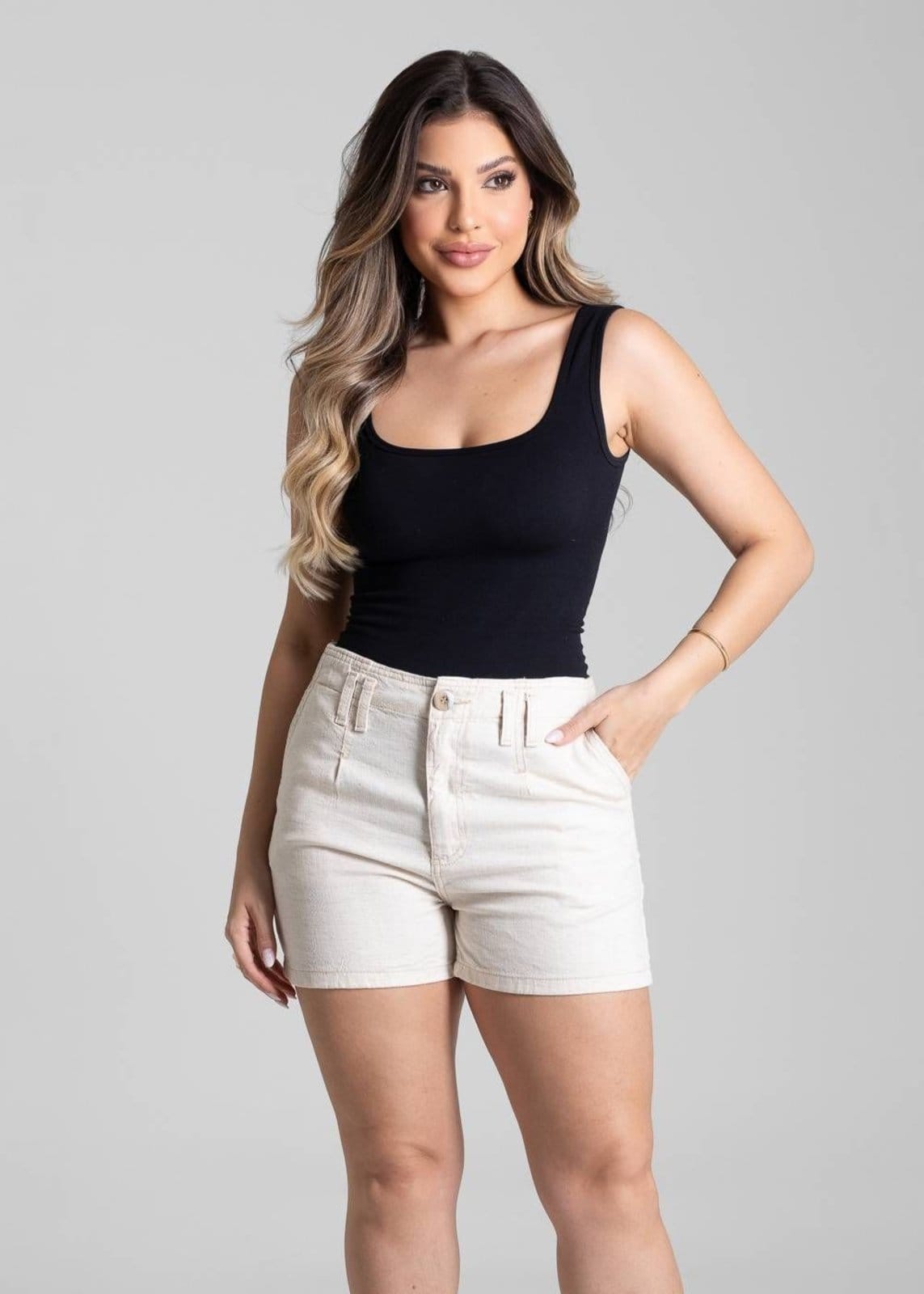 Vista 2 Shorts Linho Sawary - 281173 Sawary bege