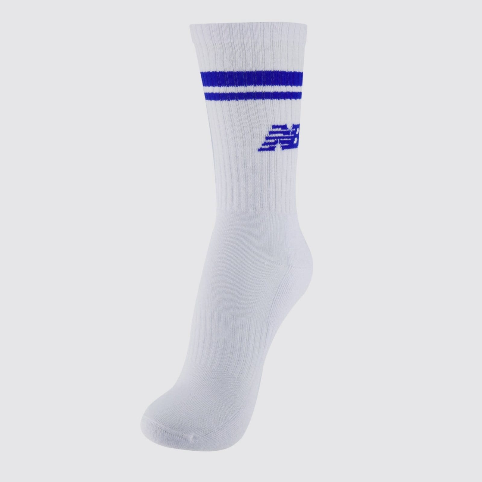 Meia New Balance Cano Alto Branca e Azul