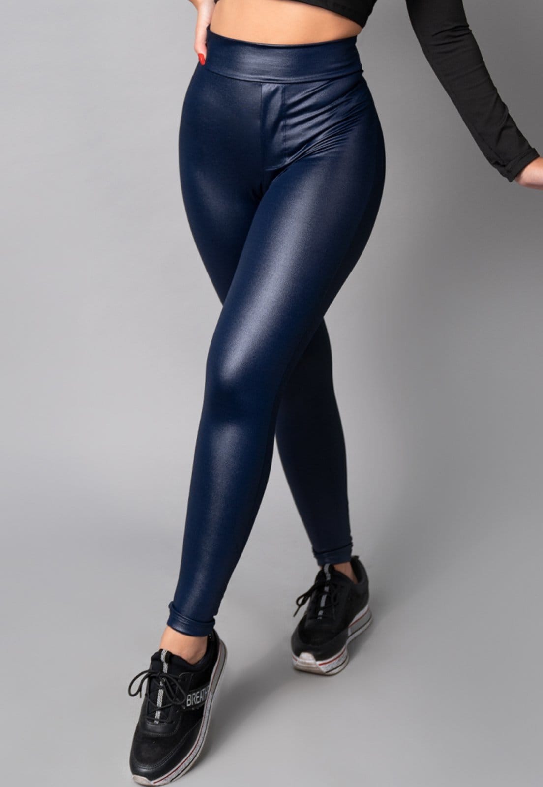 Vista 2 Calça Legging Cirrê MVB Modas Cintura Alta Mvb Modas azul