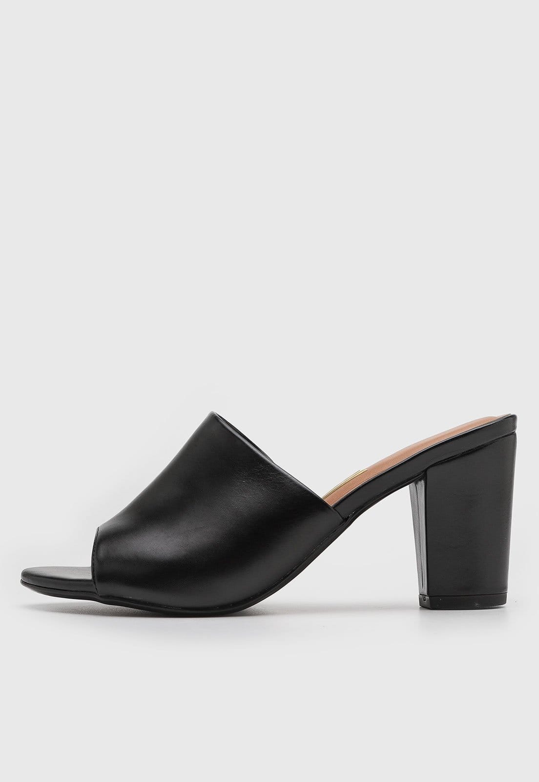 Sandália Feminina Vizzano Salto Bloco Bico Quadrado Preta