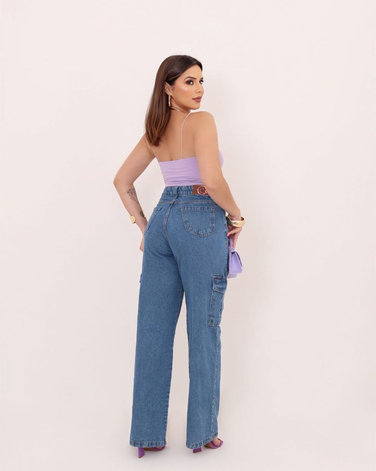 Calça Wide Leg Cargo Feminina CCW CENTRAL Confortavel e Pratica - 2