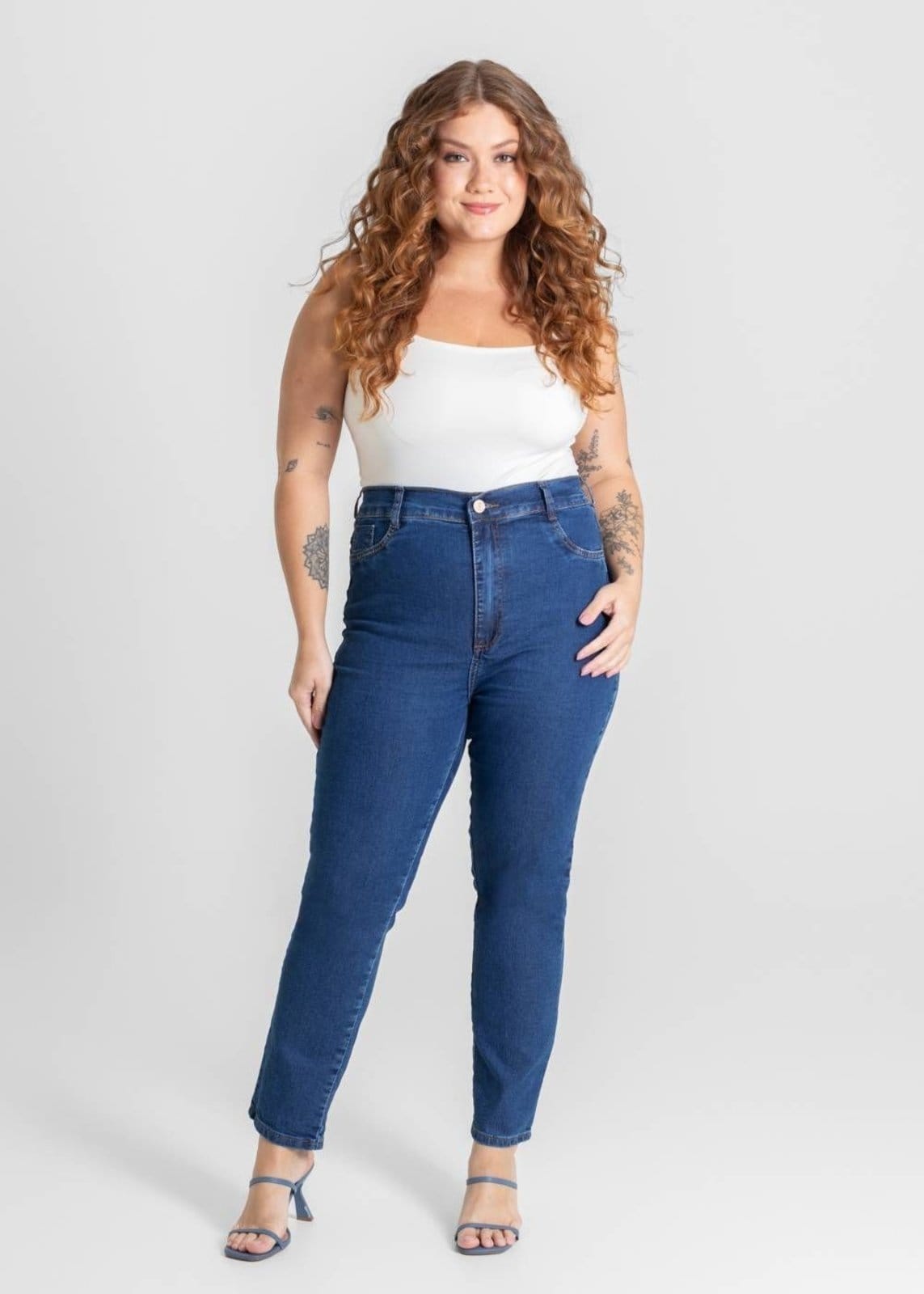 Vista 2 Calça Jeans Sawary Plus Size - 280295 Sawary azul