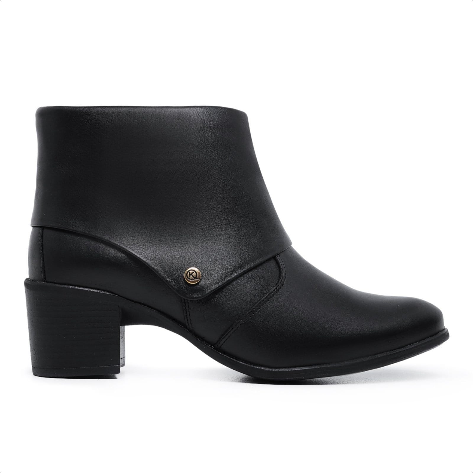 Vista 2 Bota Feminina Couro Cano Baixo Mod.0107 Preto Mister Couros marrom