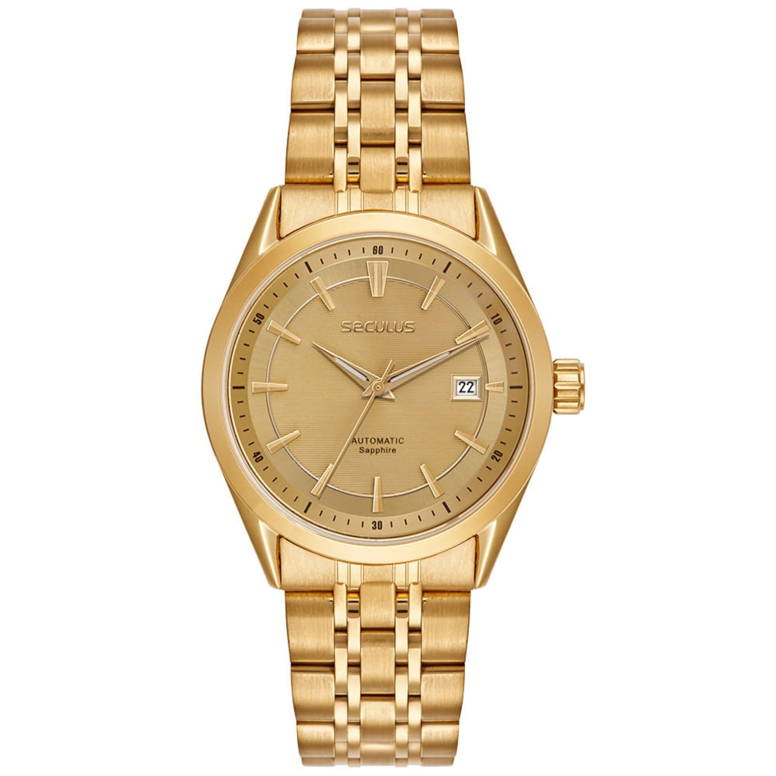 Vista principal Relógio Automático Aço Calendário Completo Seculus prata