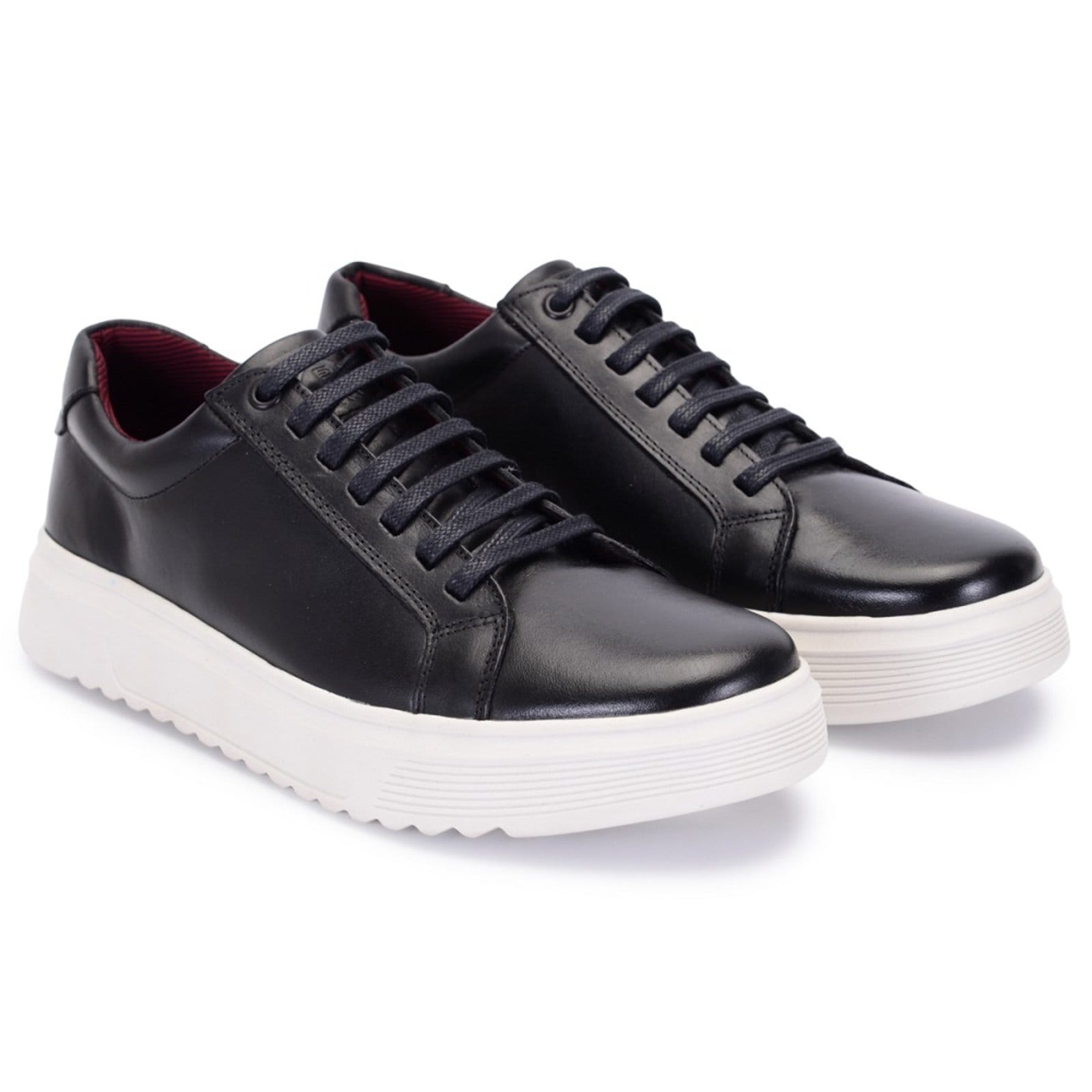 Vista 2 Sapatênis Tênis Casual Ferrile Em Couro Cor Preta 15301 Ferrile preto