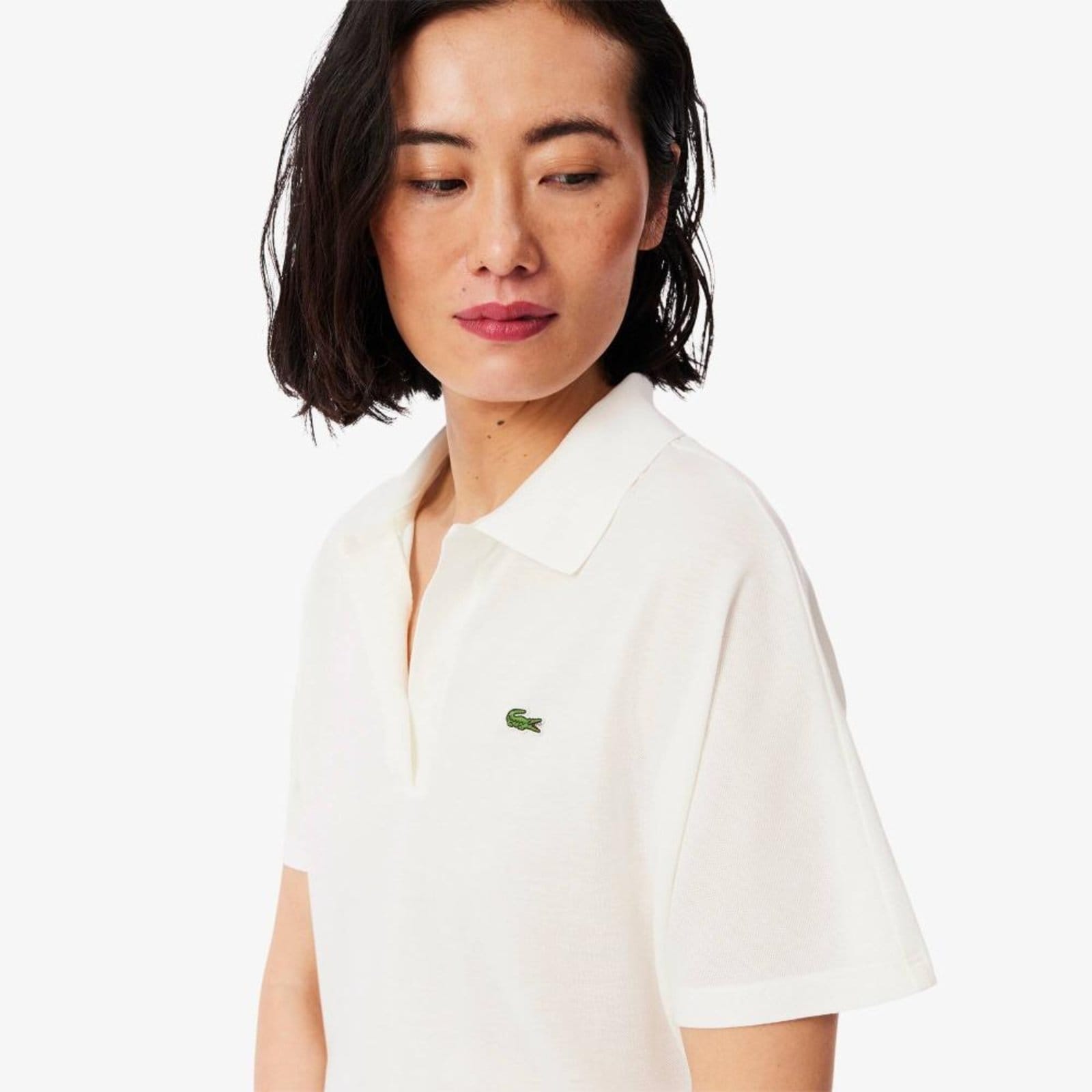 Vista 2 Camisa Polo Lacoste Fluid Piqué, ajuste folgado Lacoste branco