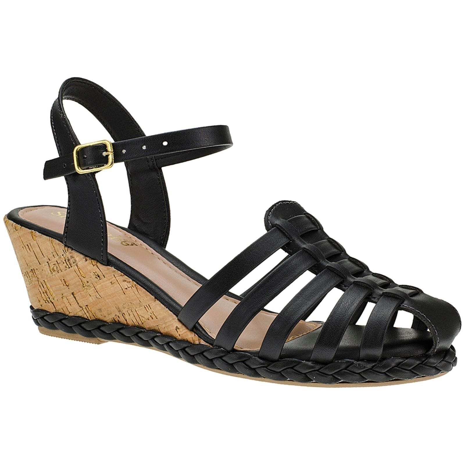 Sandália Feminina Anabela Salto Babuche Espadrille Huarache Shekinah Leve Moda