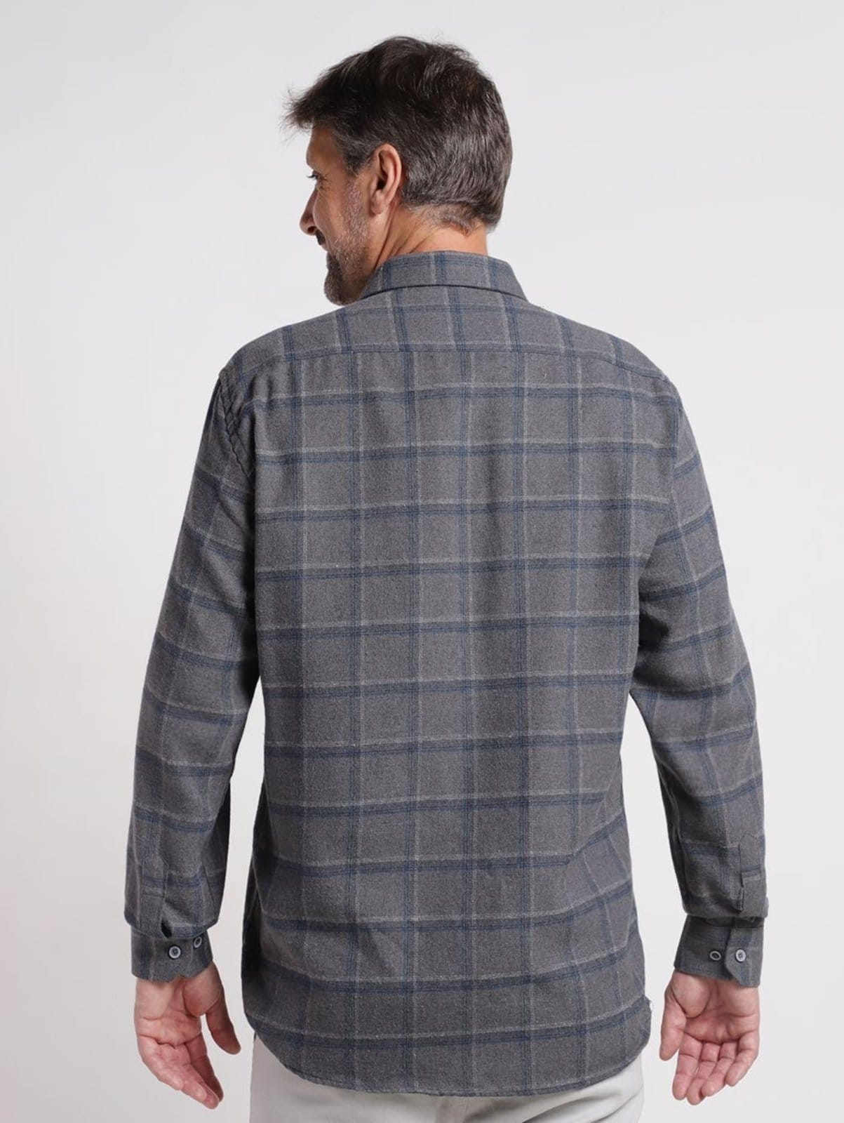 Vista 2 Camisa Manga Longa Vels Masculina CHUMBO Vels cinza