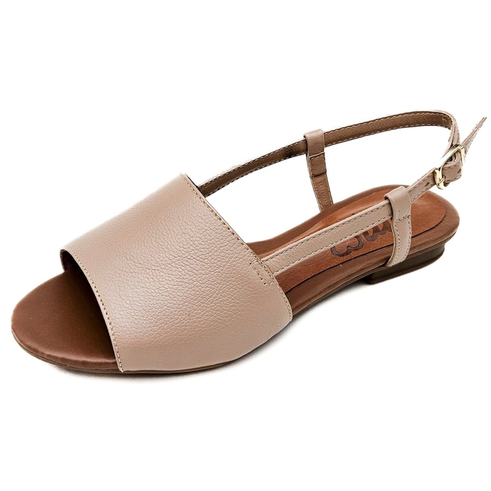 Sandália Rasteira em Couro Amo Calçados Mimi