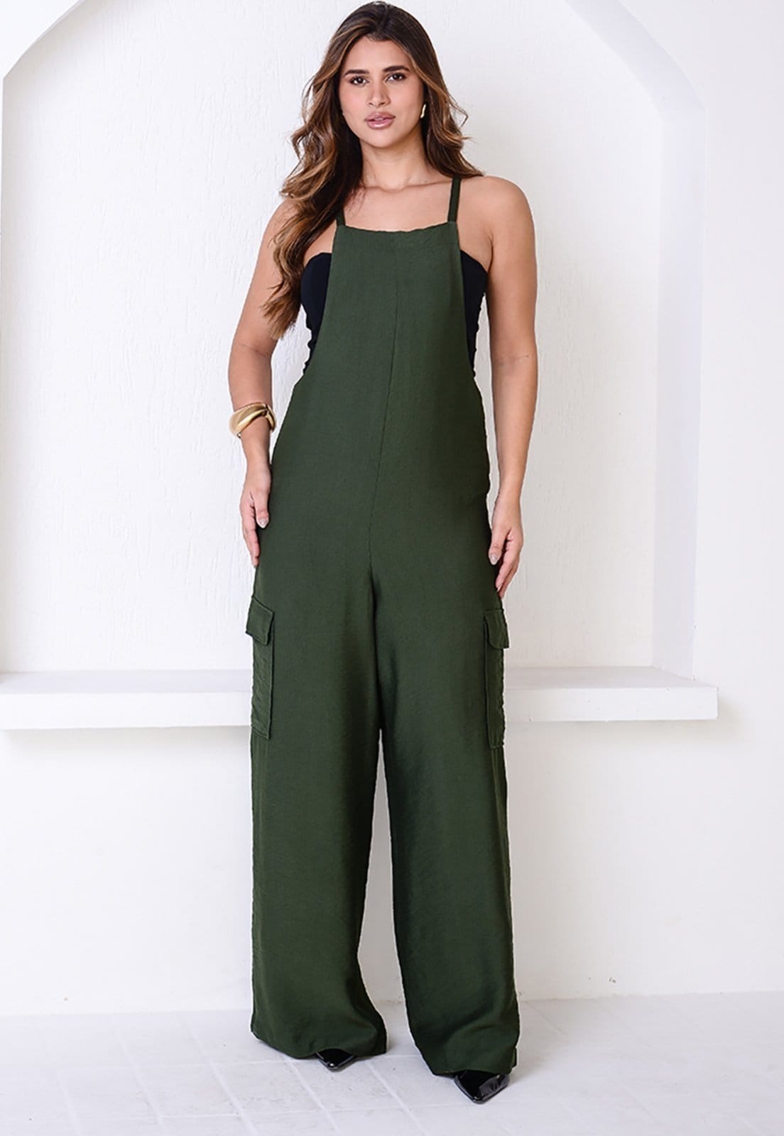 Jardineira de Viscose com Bolsos BBonnie Liz