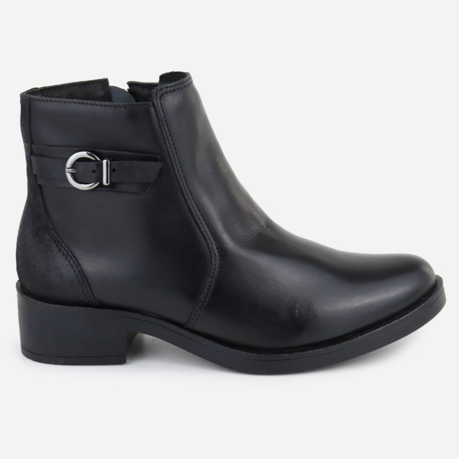 Vista 2 Bota Botinha Couro Maria Paula Cano Baixo Confortável MARIA PAULA preto