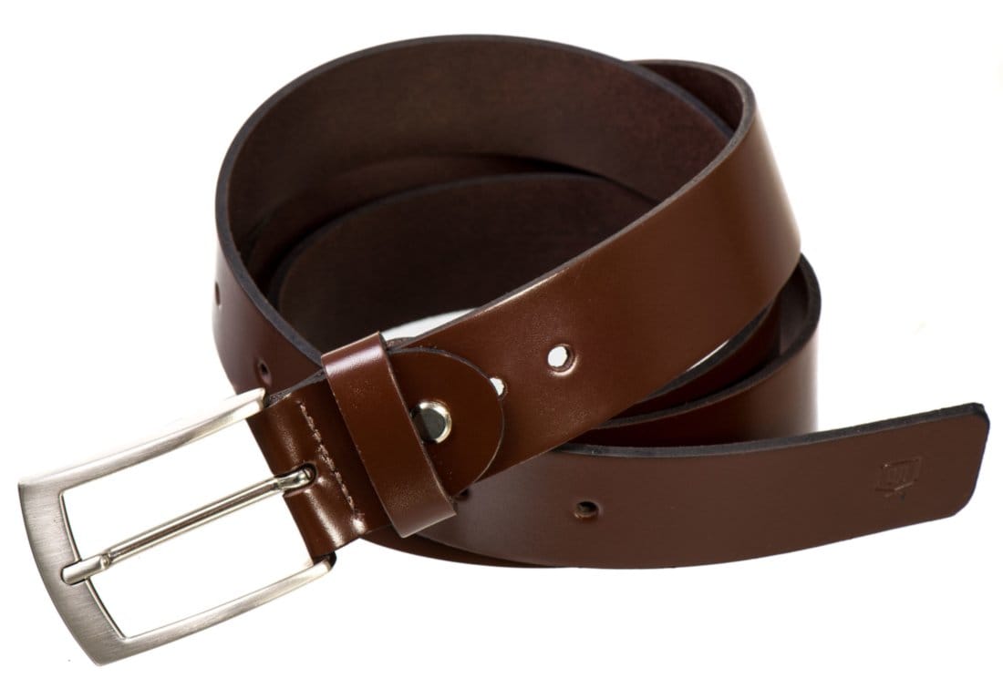 Vista 2 Cinto Social Masculino Malbork Em Couro Legitimo Marrom 35 Mm - 100 Malbork café