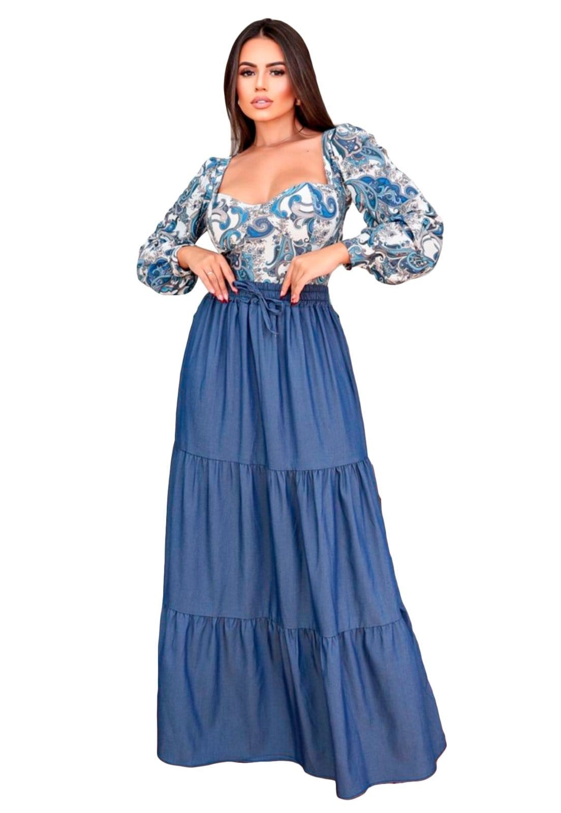 Saia YWC ind Chambré Cós Alto Detalhe Babado 3 Marias