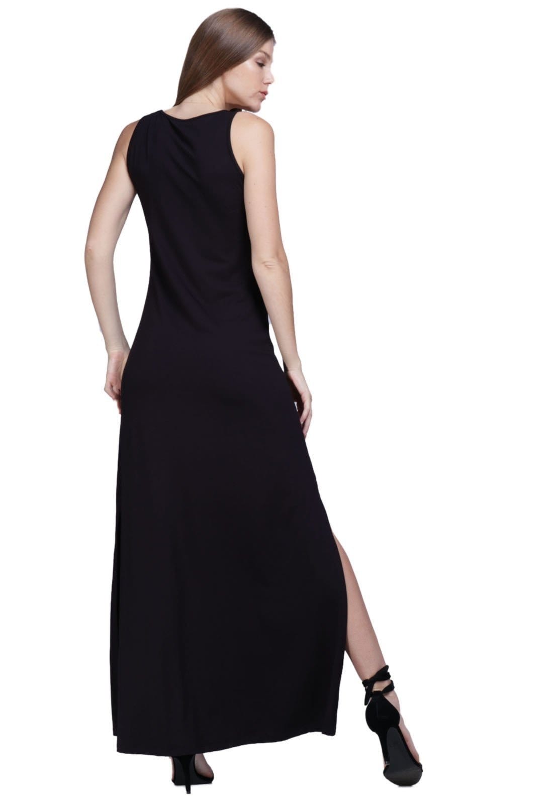 Vista 2 Vestido Longo Regata Malha Amazonia Vital Amazonia Vital azul