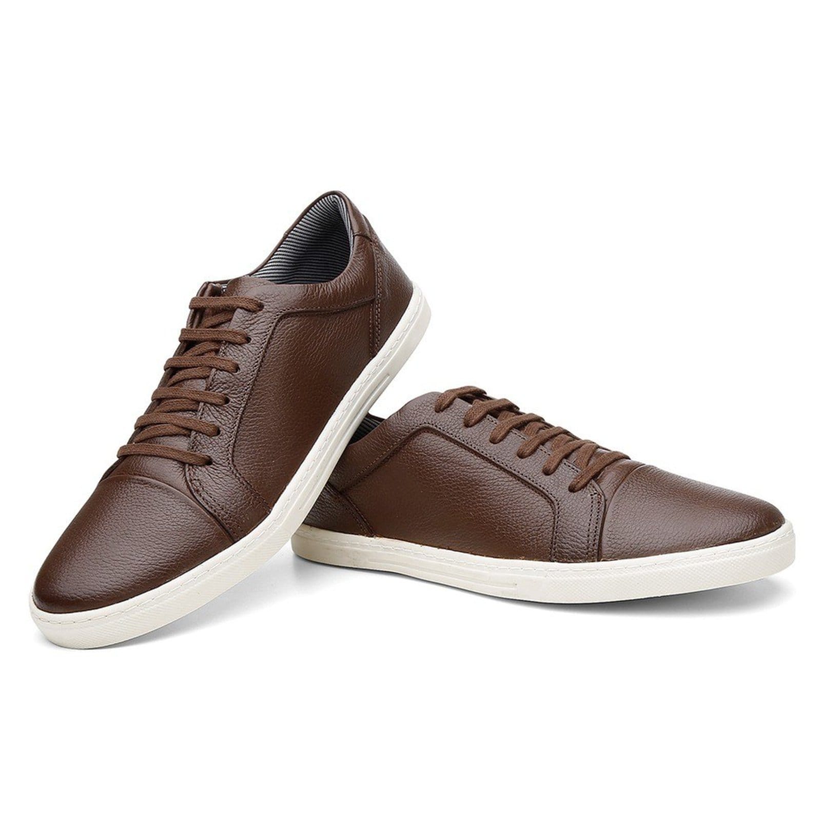 Vista 2 Sapatênis Casual Centuria Masculino em Couro Centuria Calçados caramelo