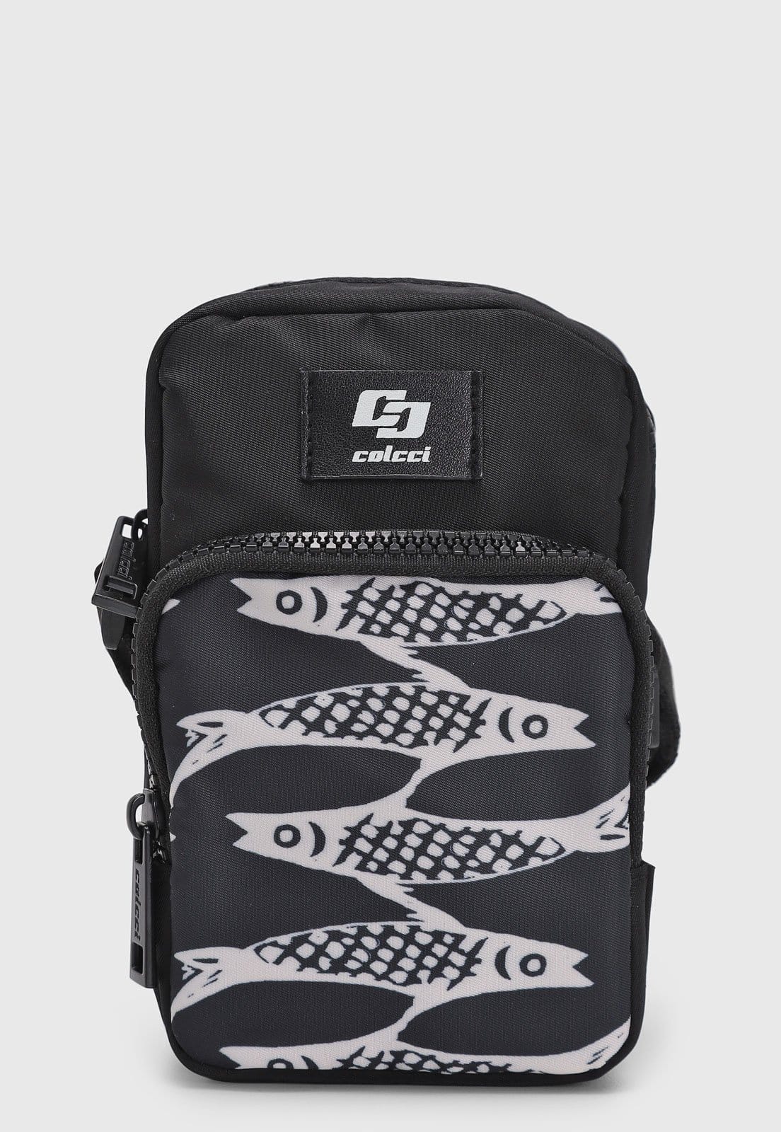 Bolsa Feminina Colcci Pequena Estampa de Peixes Preta