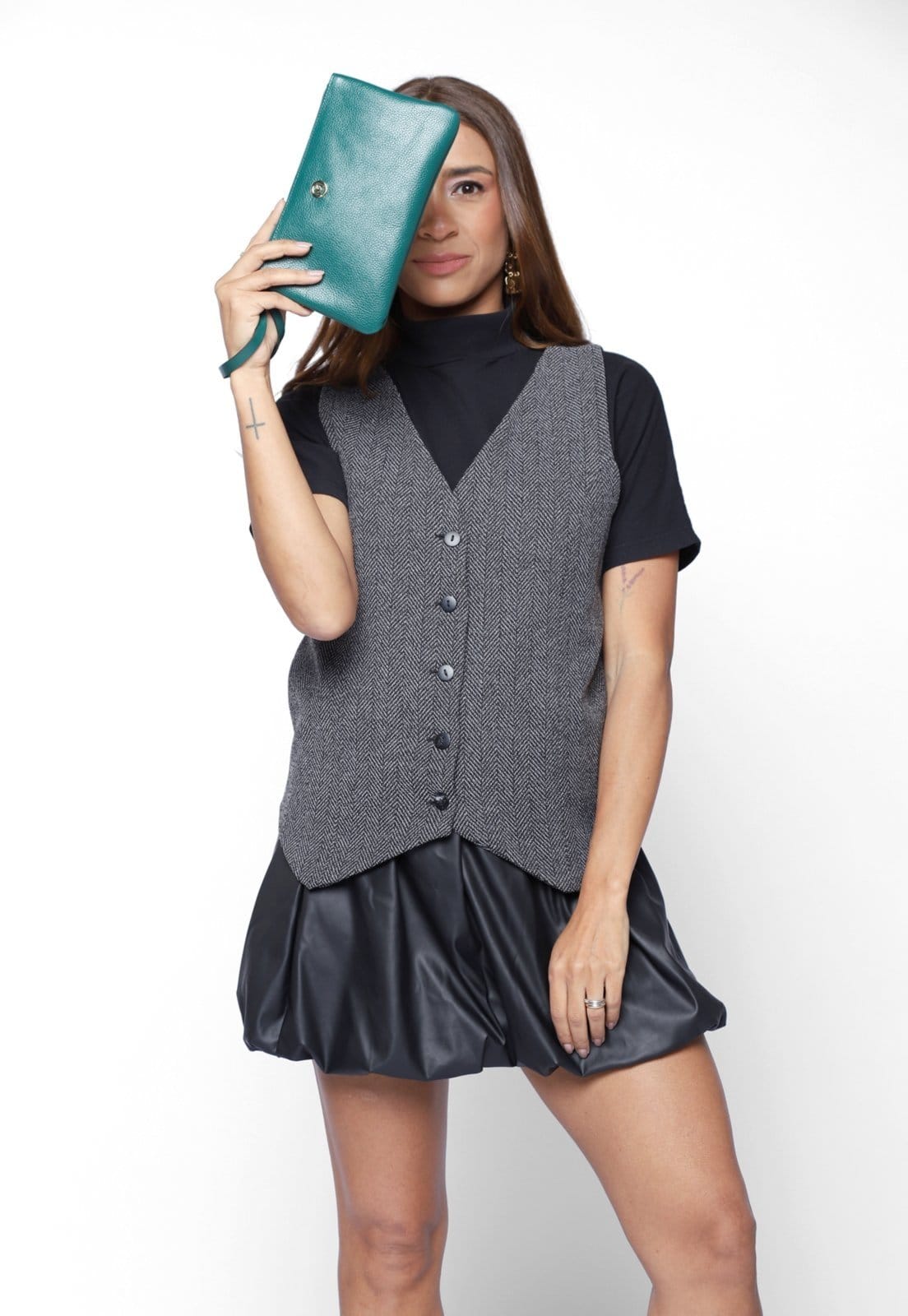 Bolsa Carteira Clutch Couro Mariart Cambará Amazônia