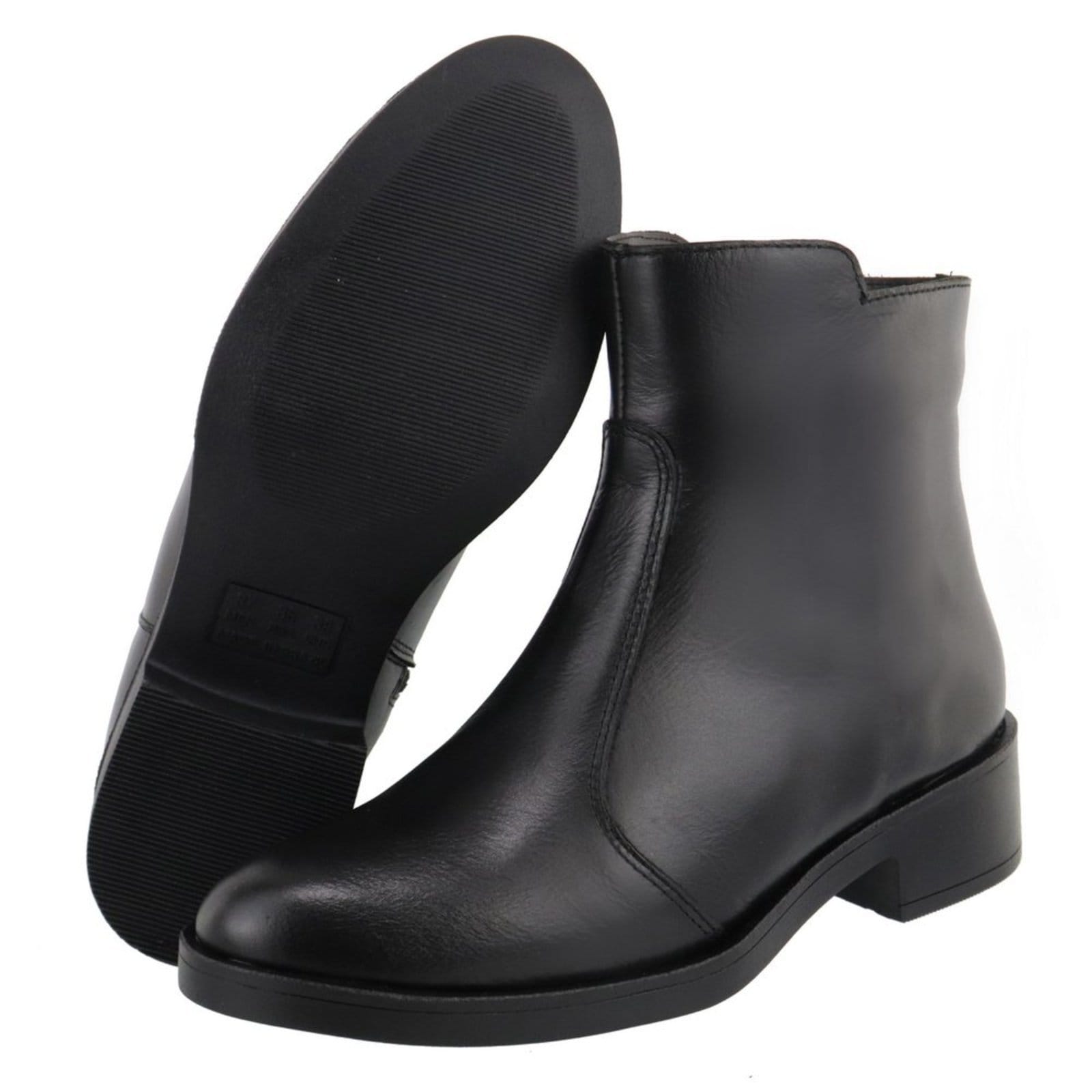 Vista 2 Bota em Couro Feminina Cano Curto Fivela Lançamento TELLINI STORE preto