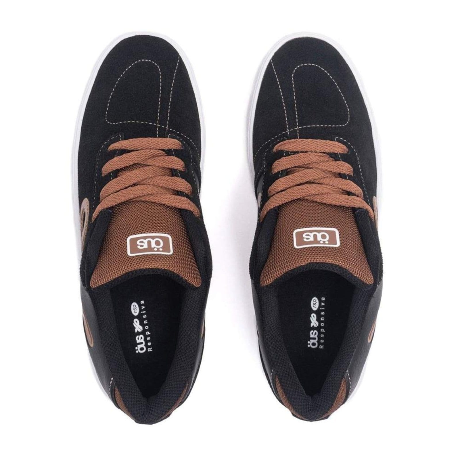 Vista 2 Tênis OUS Emergente Masculino PRT Castanho Essencial ÖUS preto