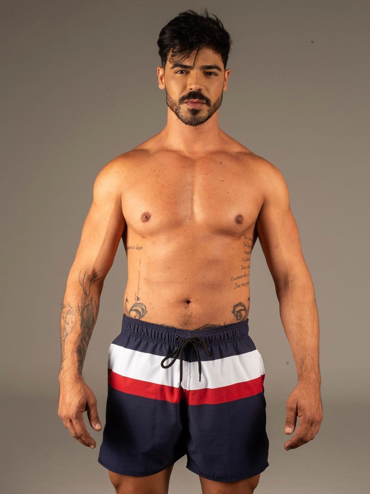 Vista 2 Short Bermuda Masculina Tactel Short Praia Mauricinho Red Dulk azul red