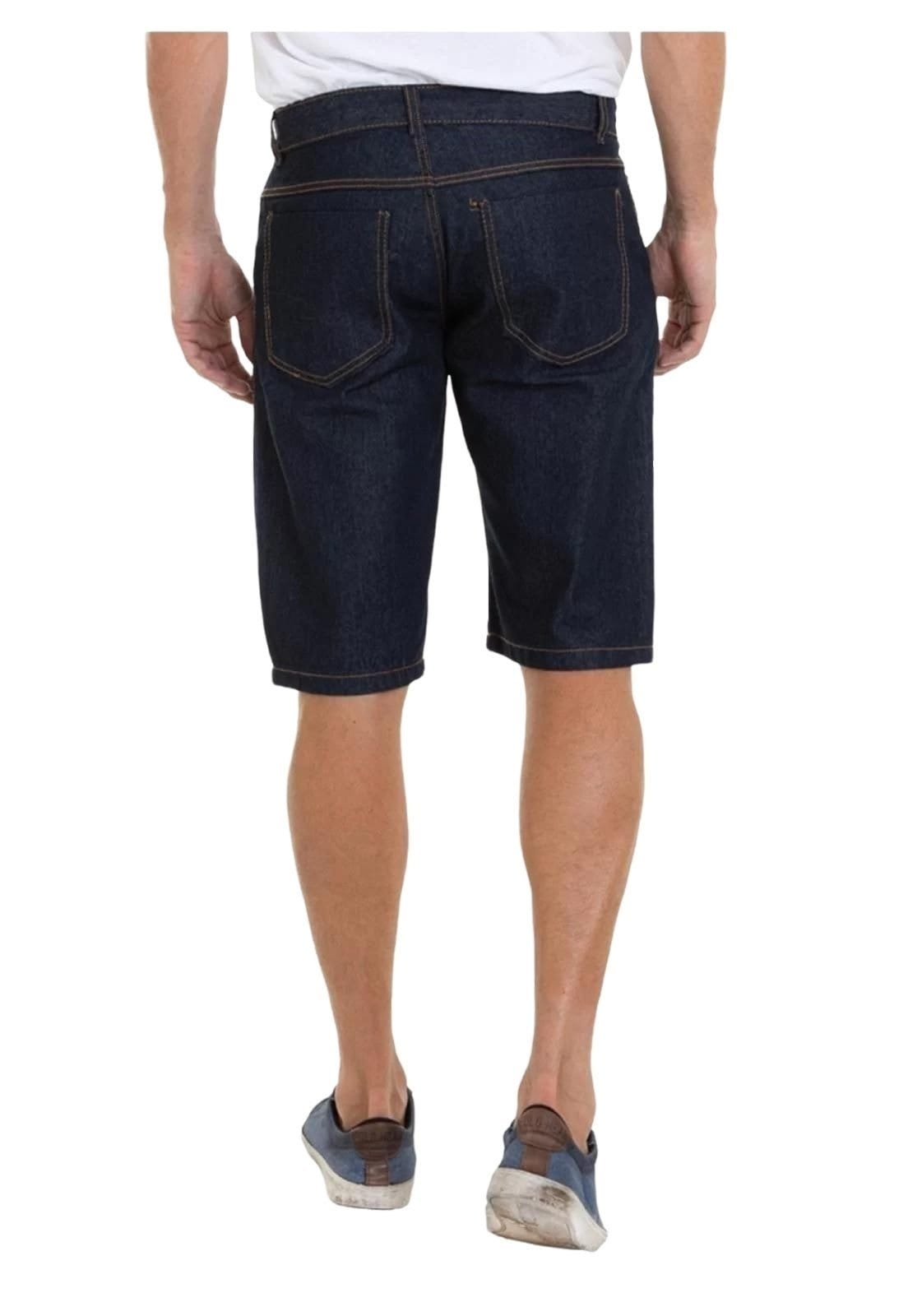 Vista 2 Bermuda Jeans Masculina Tradicional Versatti Miami Versatti azul