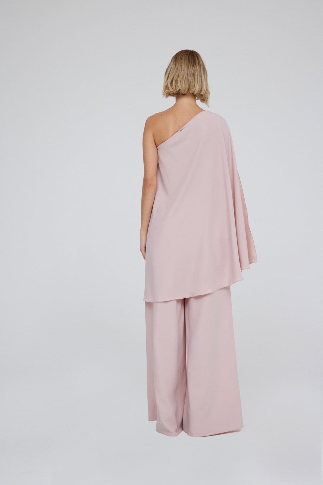 Vista 2 Calça Pantalona Traymon Cintura Alta Rosé Traymon rosa rosé