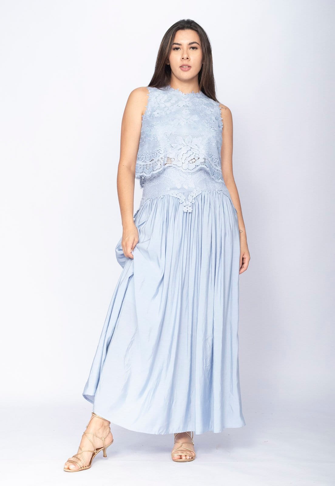 Conjunto Amazonia Vital de Saia e Croped Essência da Mata Renda Blue - 2