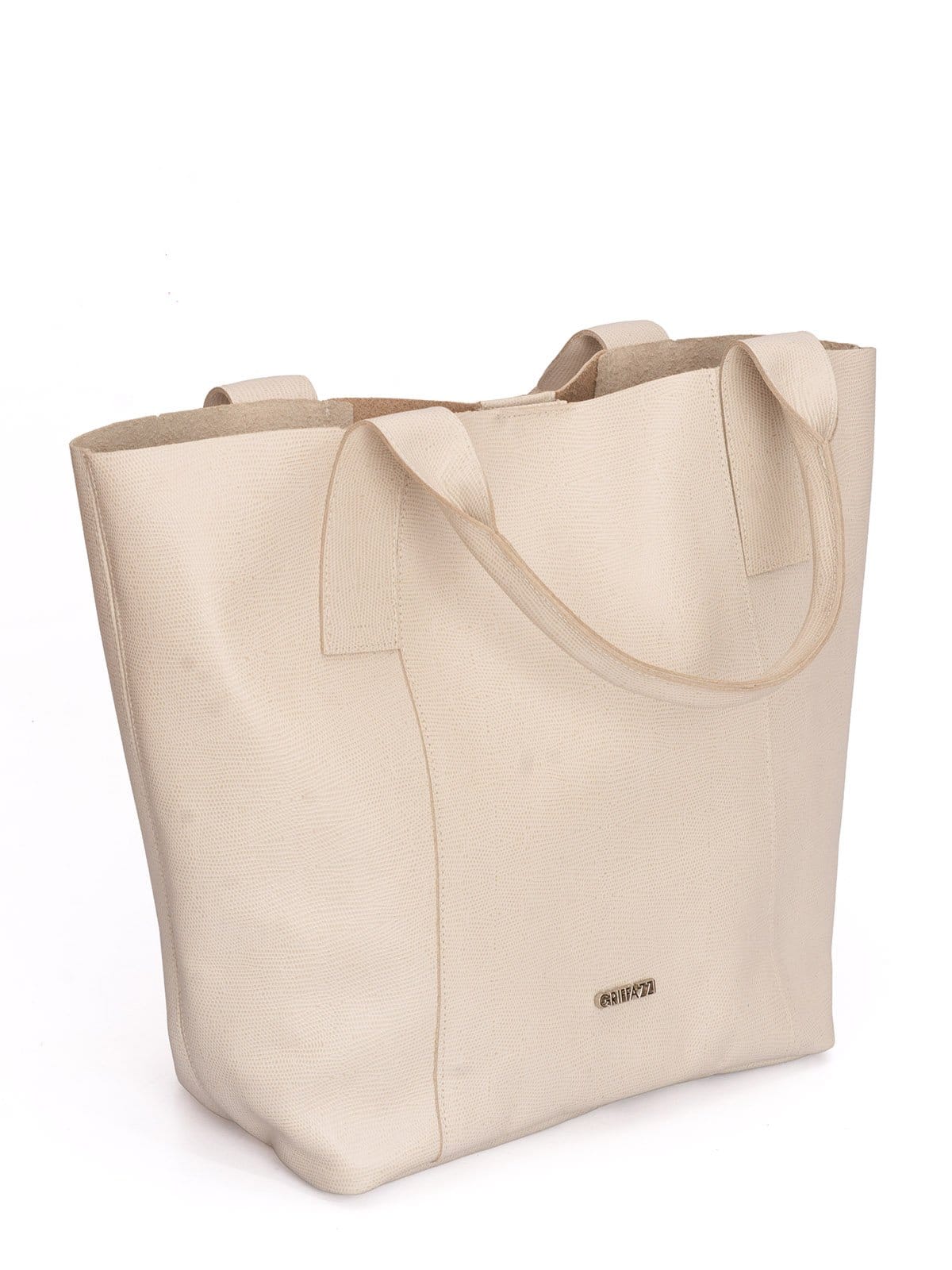 Vista 2 Sacola Griffazzi em Couro Marfim Griffazzi off-white