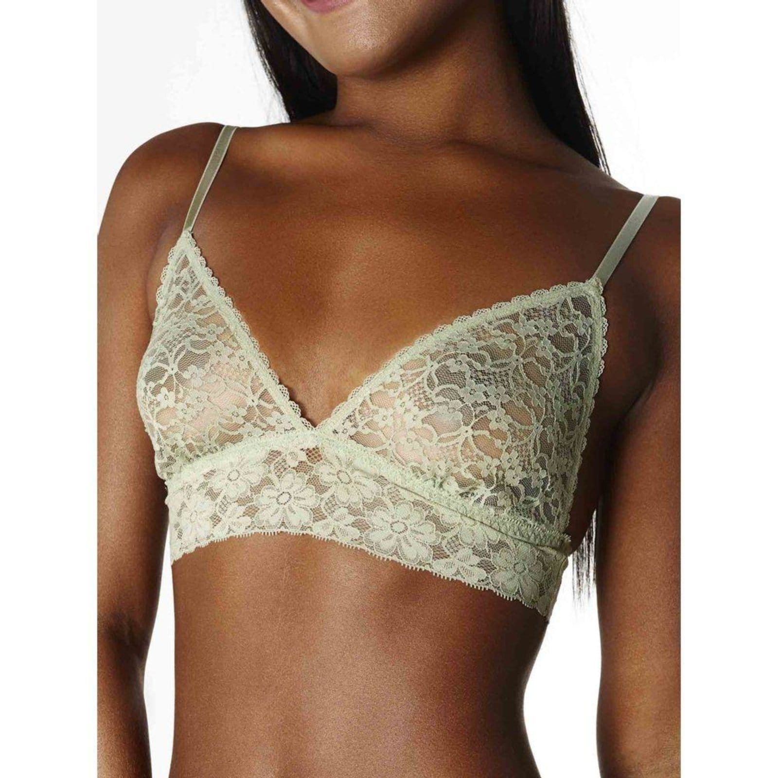 Sutiã Triângulo Renda Sweet Lace Verde Acinzentado