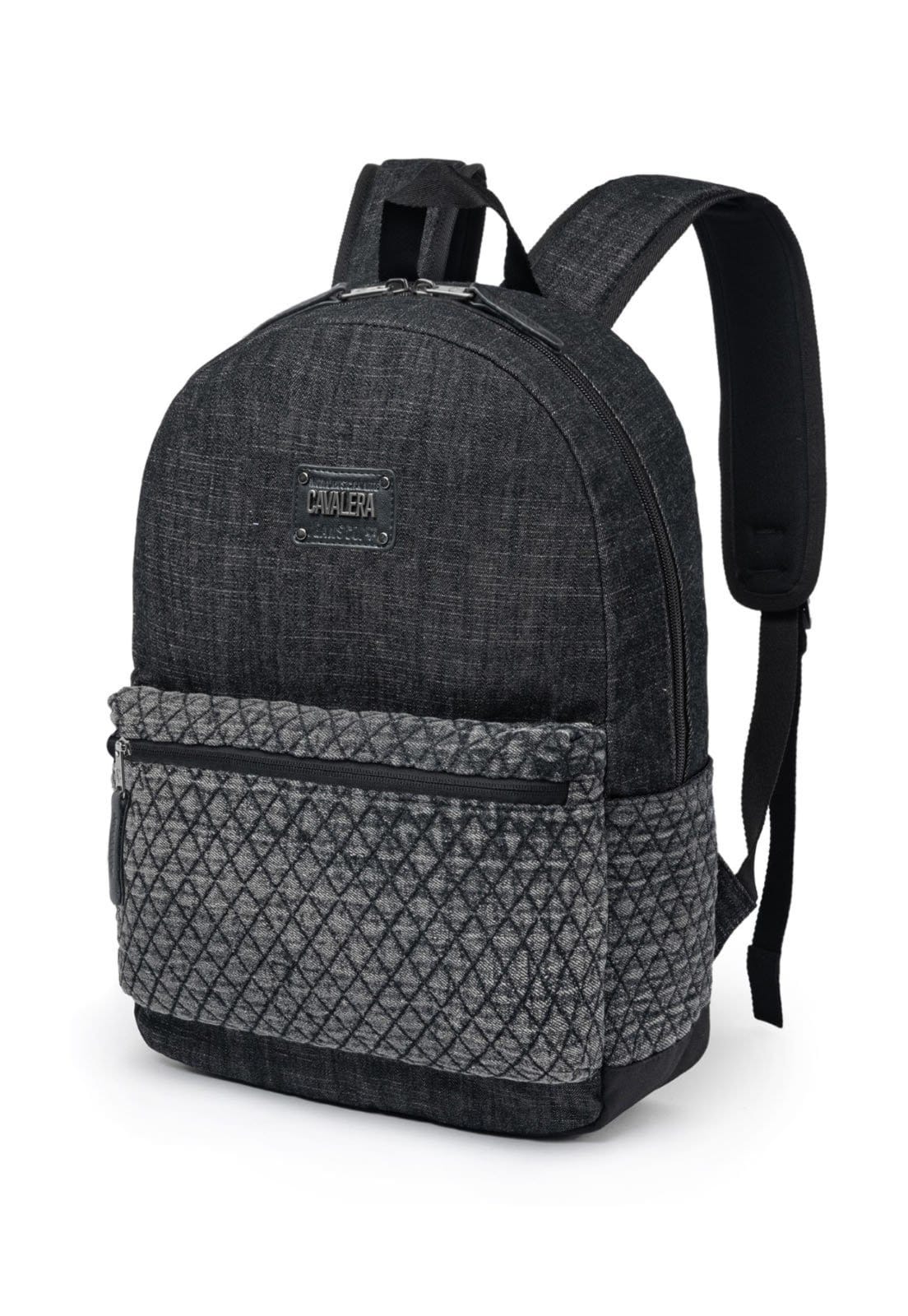 Vista 2 Mochila Feminina Escolar Trabalho Cavalera Reforçada Cavalera preto