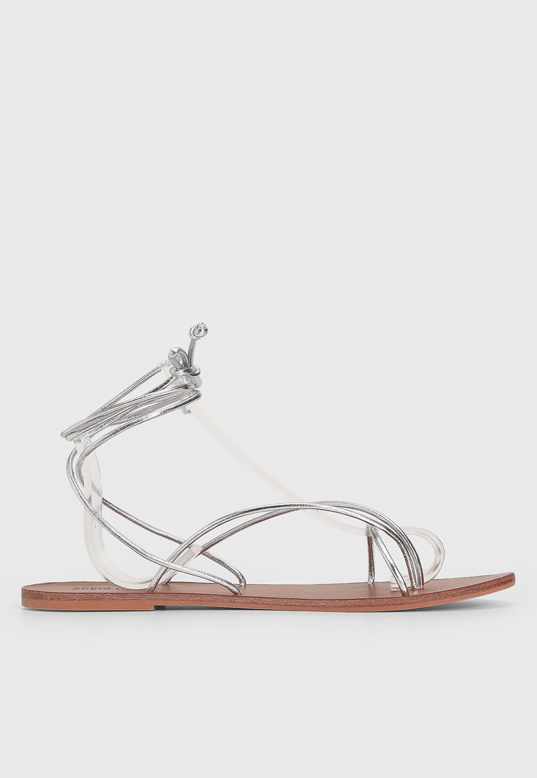 Vista 2 Rasteira Feminina Santa Lolla Fechada Metalizada Santa Lolla prata