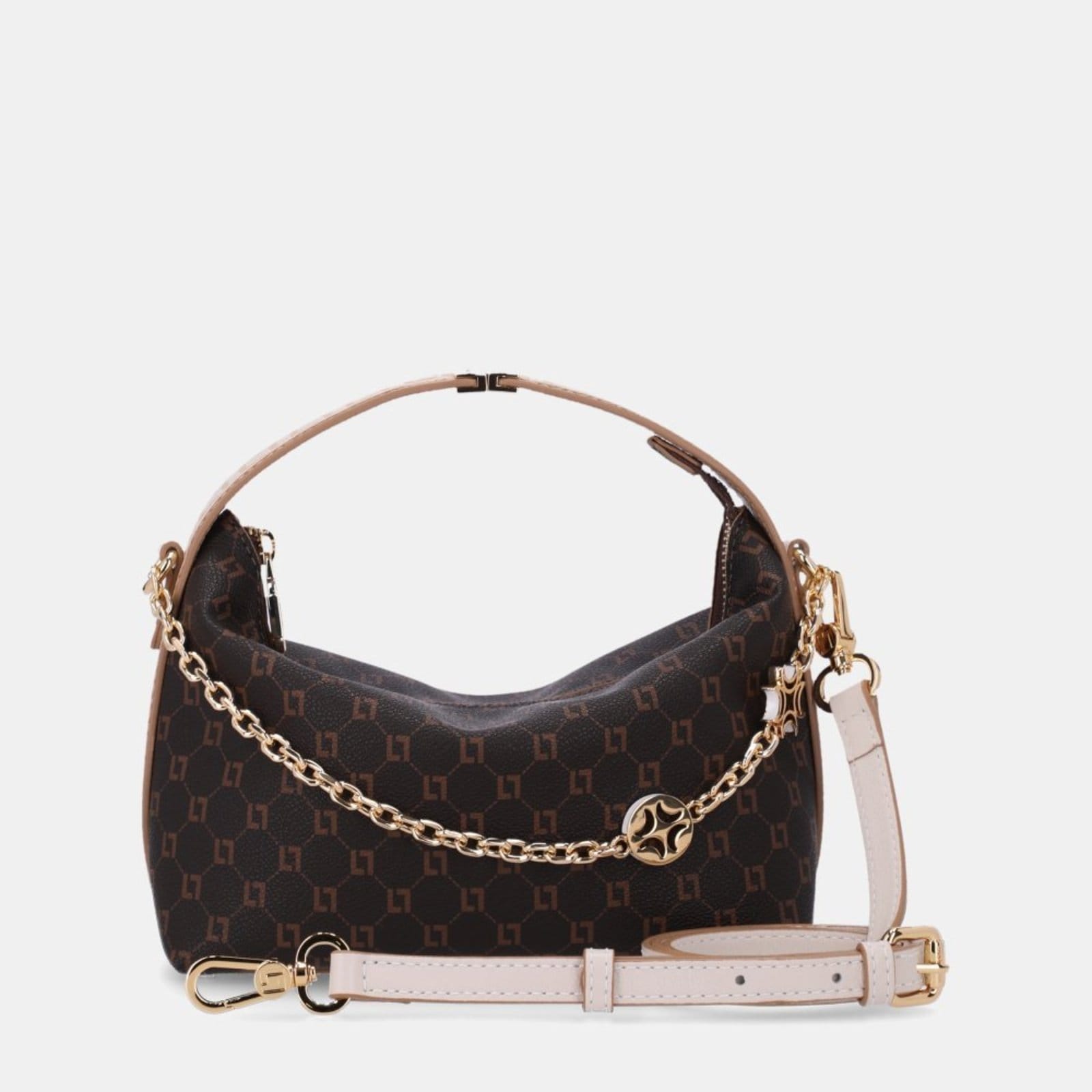 Bolsa Tiracolo Pequena Monograma LL Mocca Luz da Lua - 2000791 Luz Da Lua Marrom