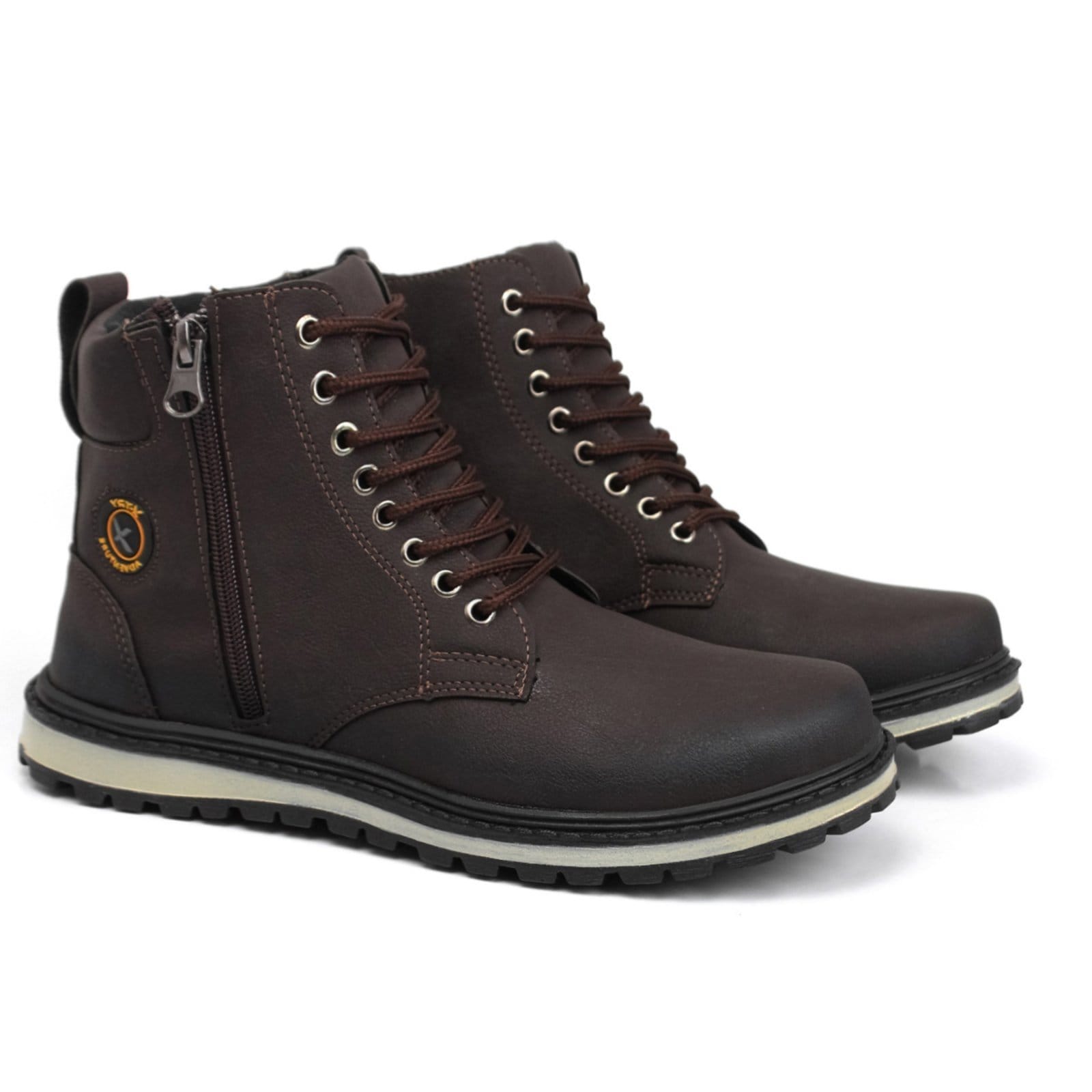 Vista 2 Bota Masculina Sapatofran Adventure Coturno Cano Médio Conforto Sapatofran marrom