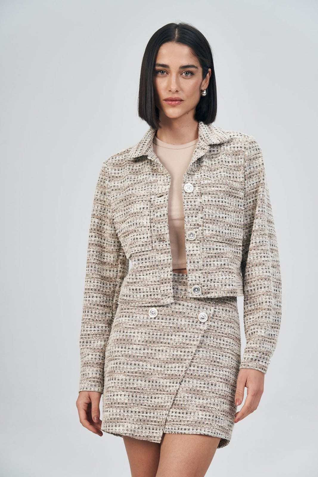 Casaco Tweed Feminino Acostamento