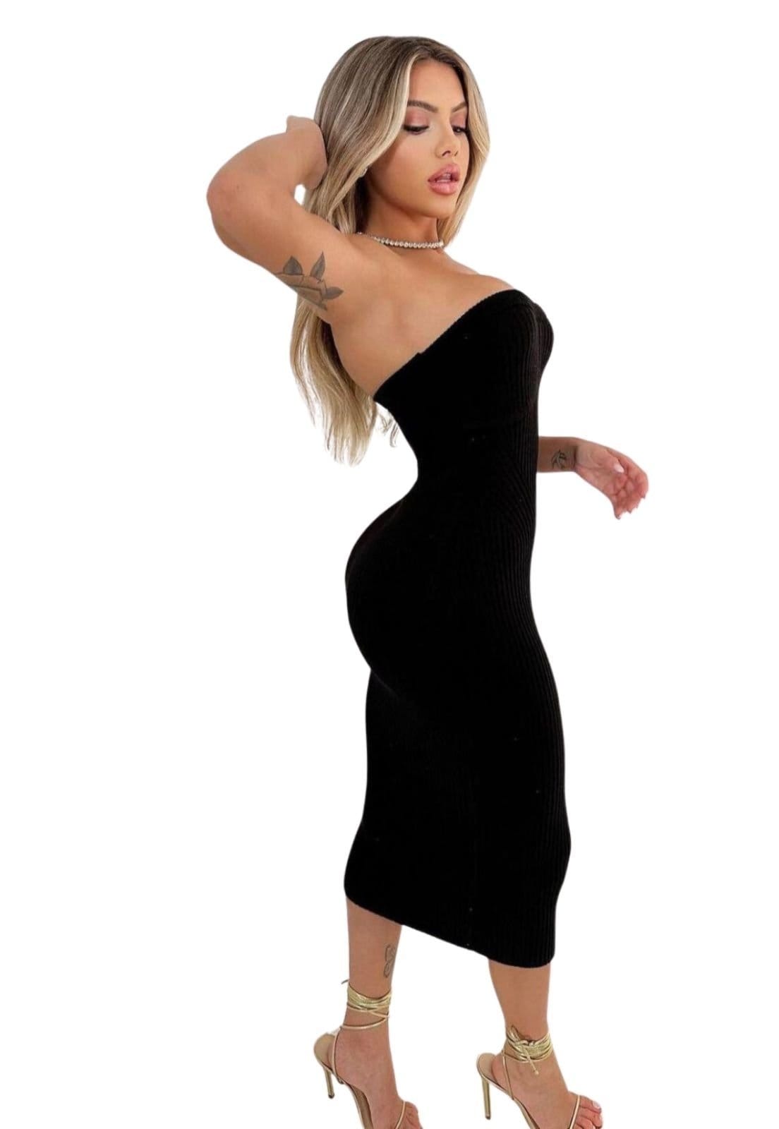 Vista 2 Vestido Summer body Feminino Midi Tomara Que Caia Tubinho Justo Summer Body pink