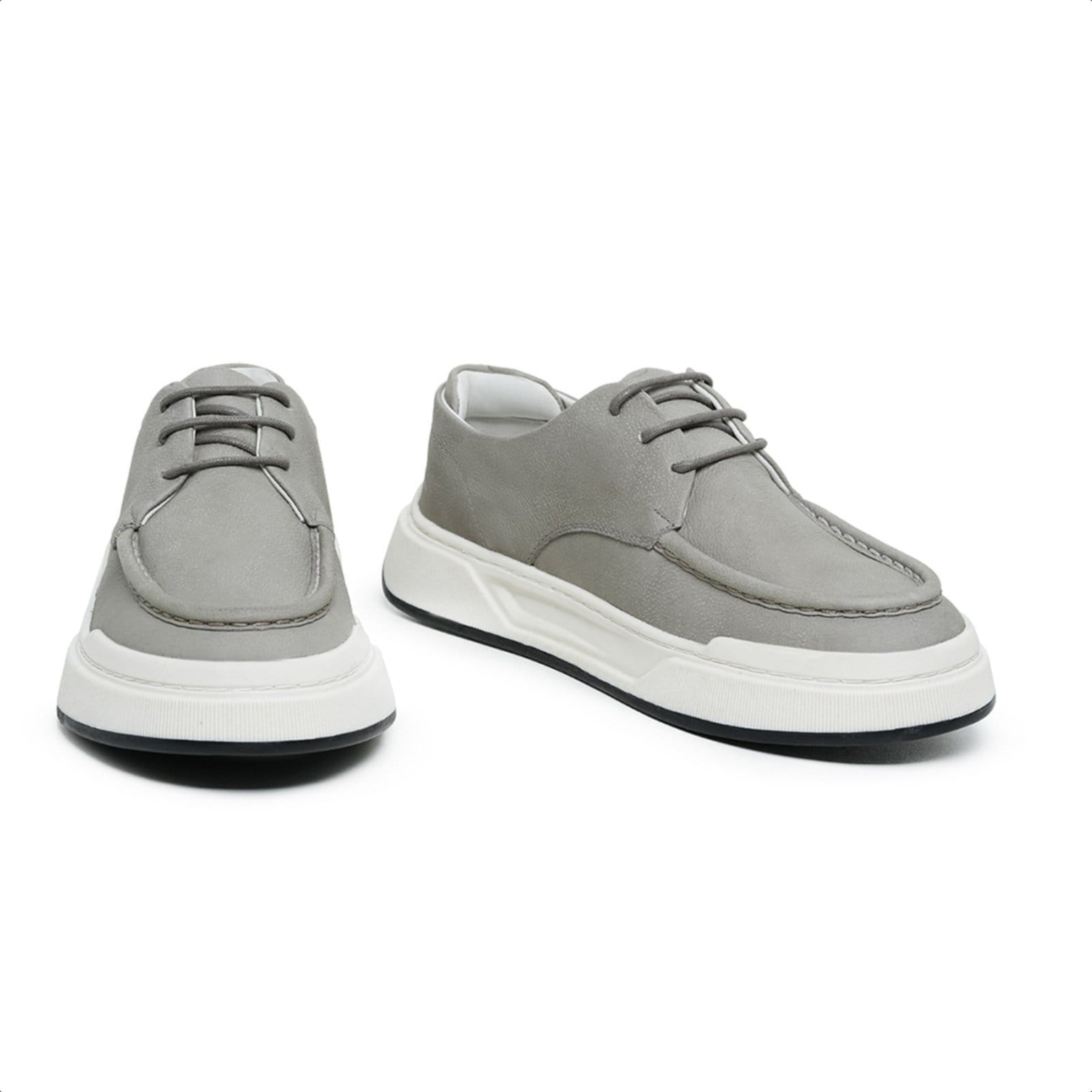 Vista 2 Tênis Masculino Malbork Couro com Solado Branco 027000CZ Malbork cinza