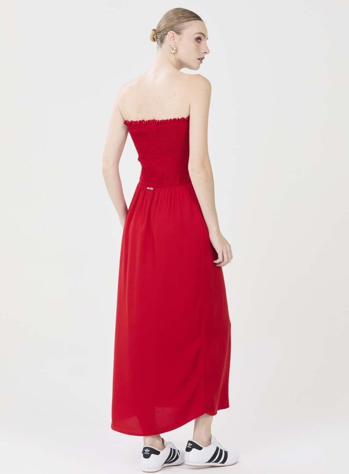 Vista 2 Vestido Comfort com Detalhe Lastex Colcci CLC Sparkly Colcci CLC vermelho