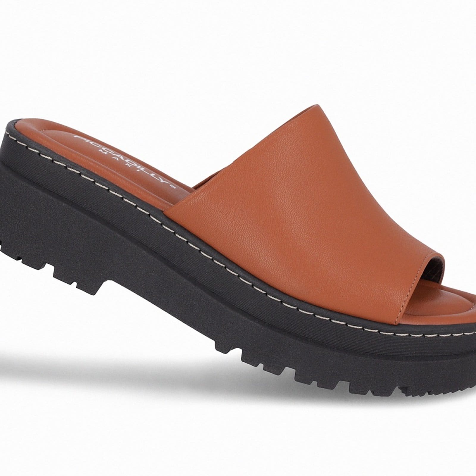 Vista 2 Tamanco Salto Médio Piccadilly Maxi 249002 Feminino Marrom Piccadilly preto