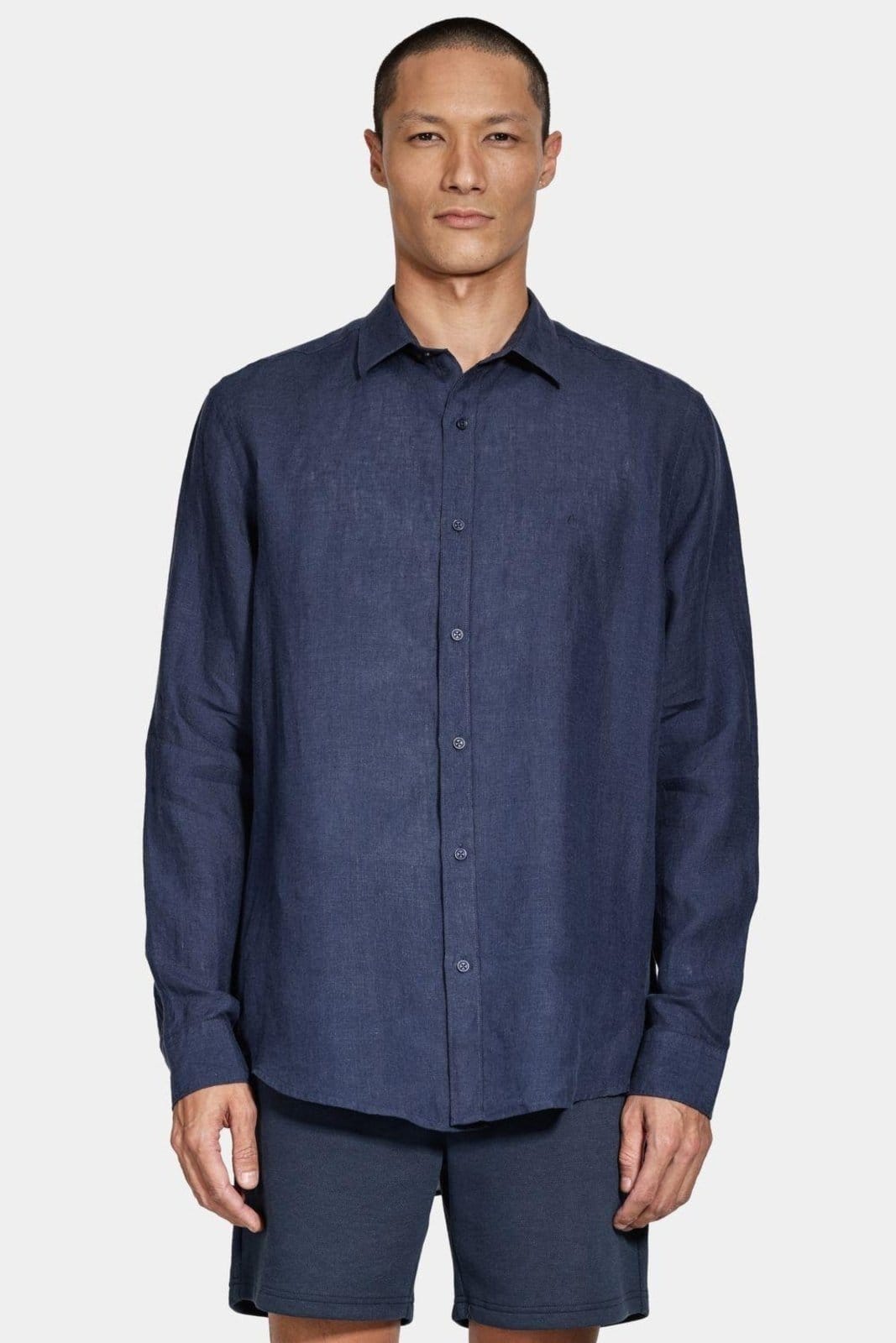 Vista 2 Camisa Aramis Manga Longa Slim em Linho Marinho Aramis azul marinho