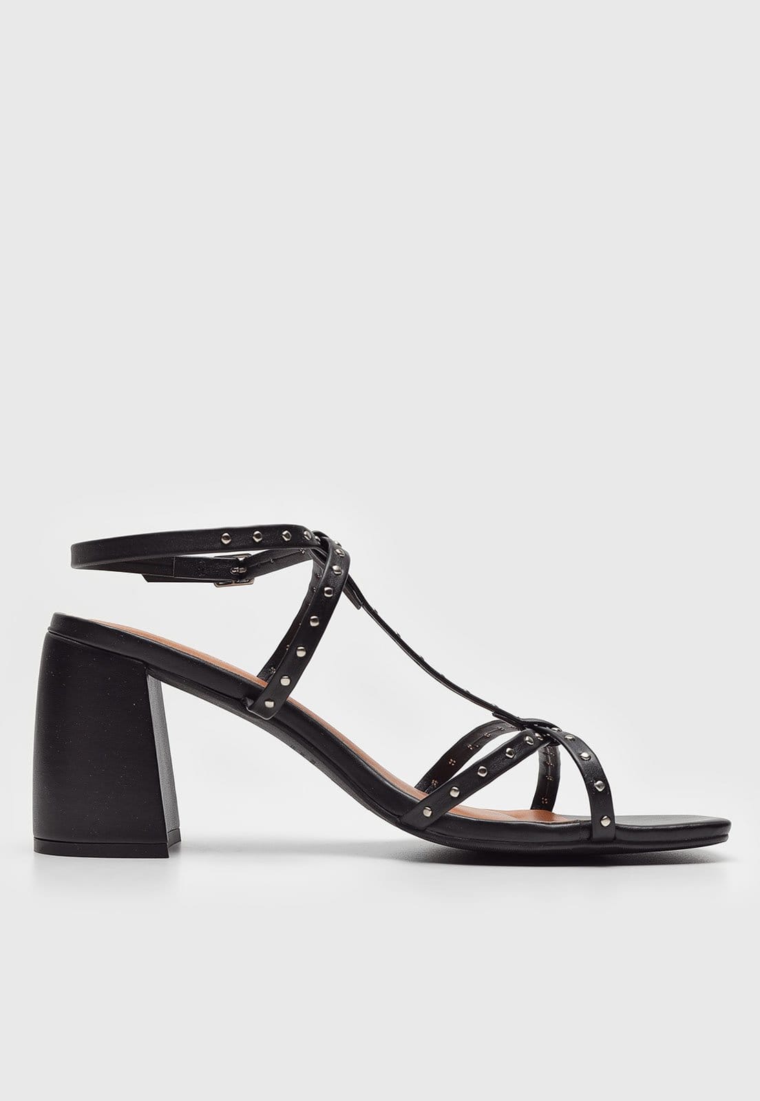 Vista 2 Sandália Dafiti Shoes Tiras Com Aplicação Preta DAFITI SHOES preto