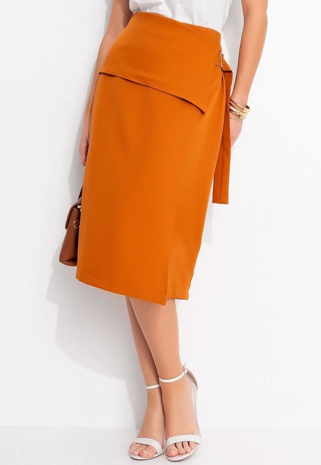 Saia Em Alfaiataria Ferrugem