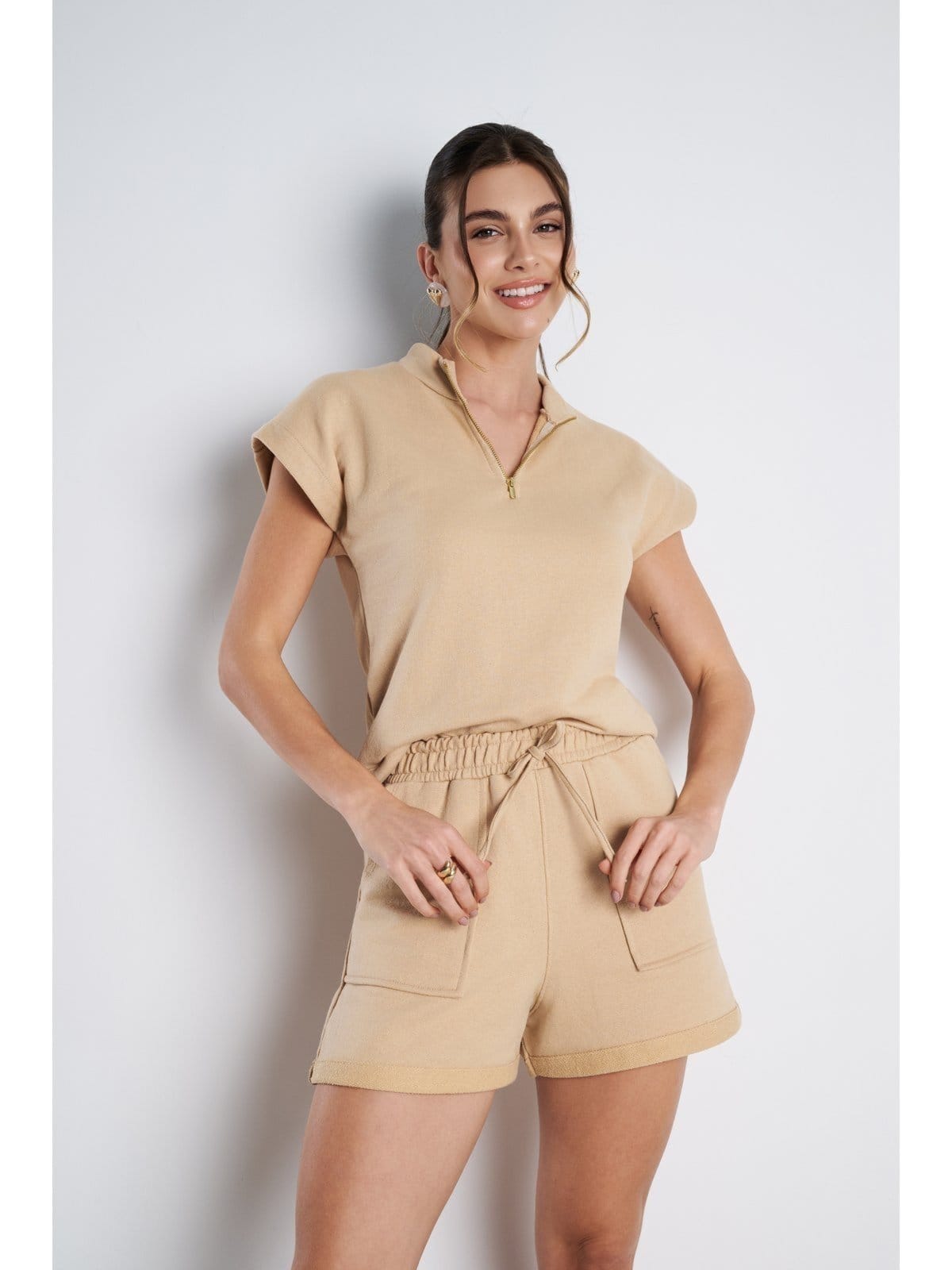 Conjunto Feminino Meujeans Amora Moletinho Cappuccino