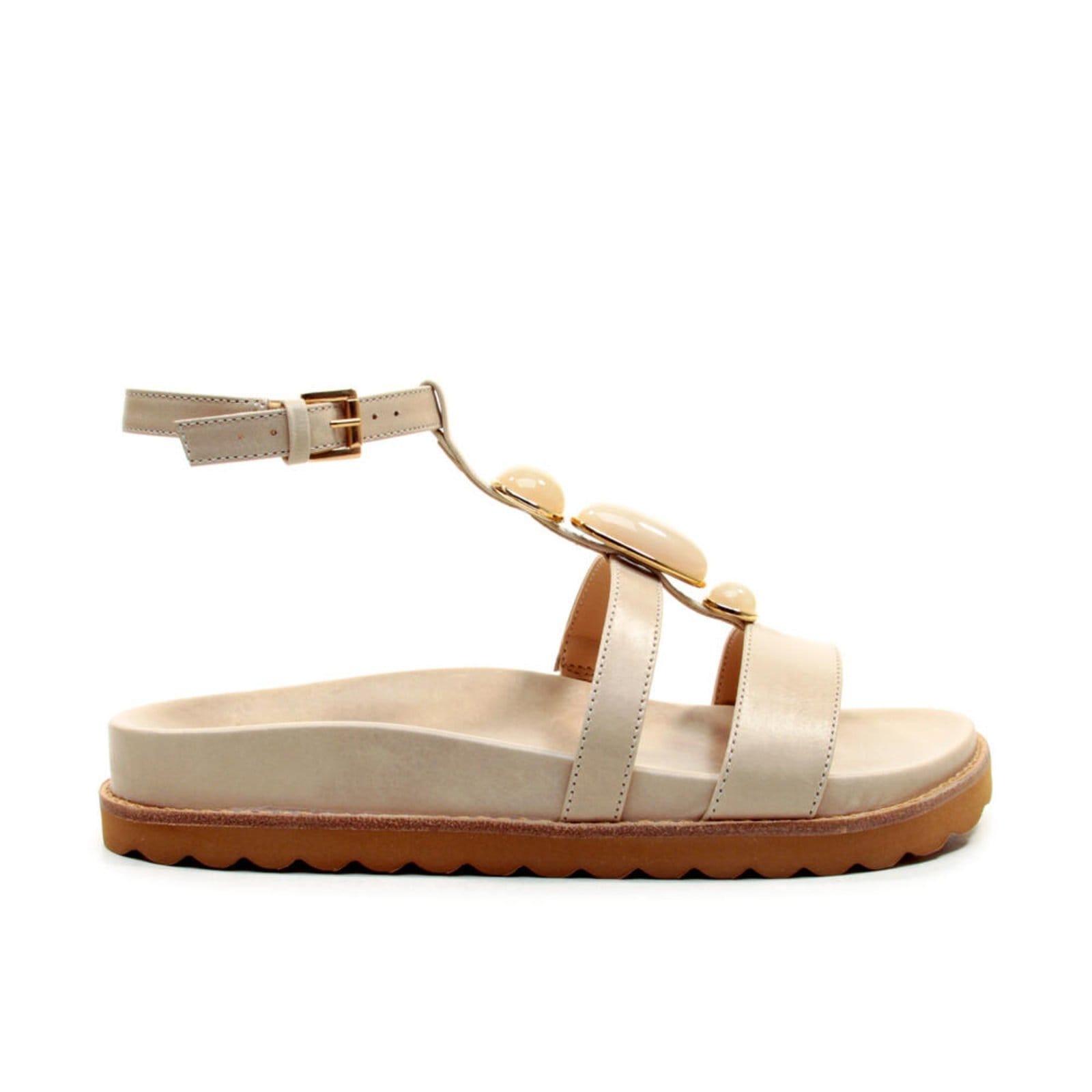 Sandália Papete Couro Off White Cecconello 2753002-3