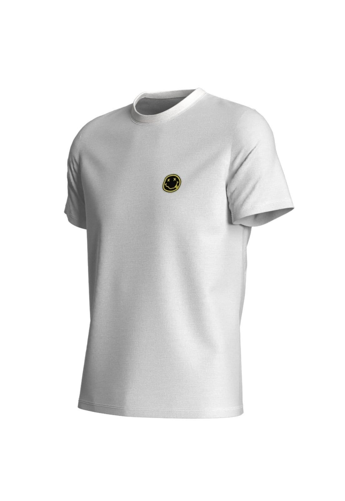 Vista 2 Kit Masculino Camiseta Branca Algodão Short Tactel Relaxado Conjunto Adulto Casual Emoji Relaxado branco/preto