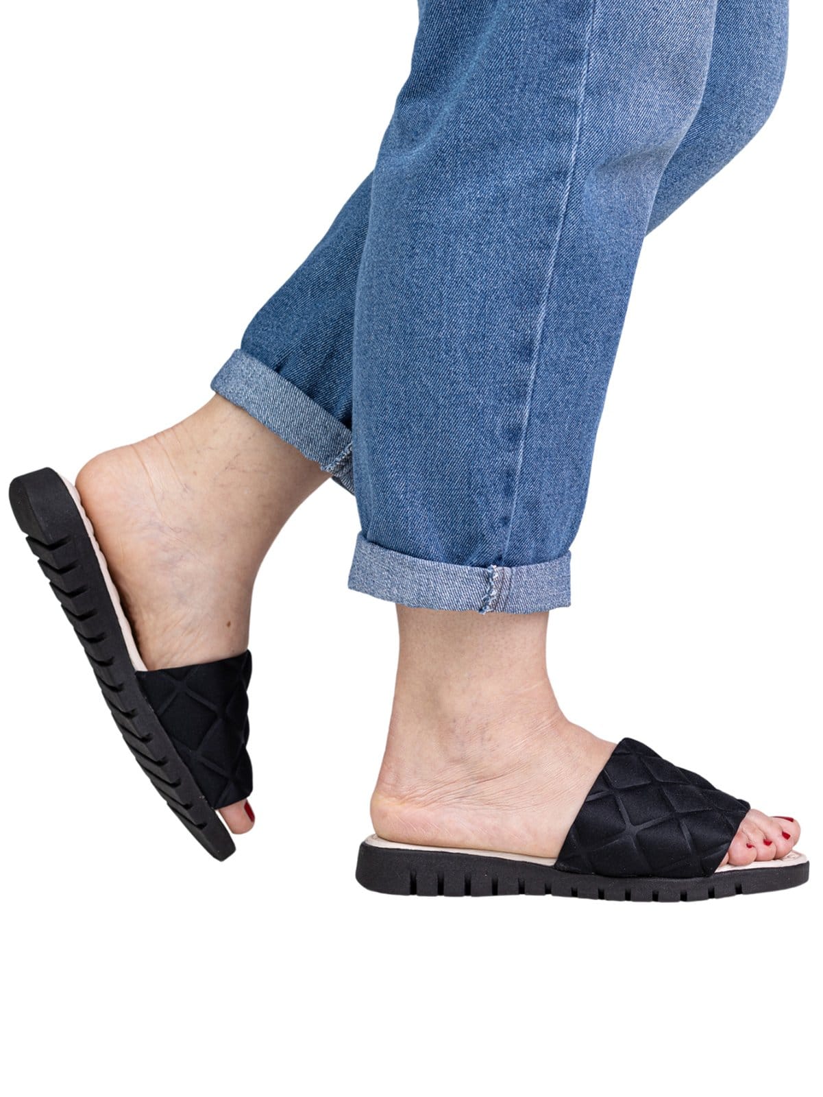 Vista 2 Tamanco Feminino Ortopédico Chinelo Macio Ultra Confortável Via Angel 7602 VIA ANGEL preto