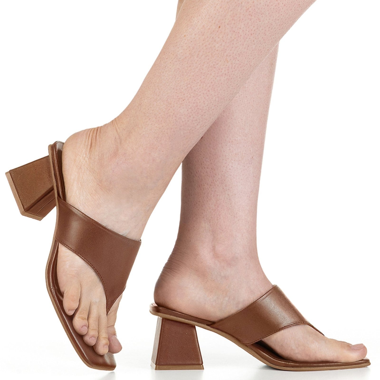 Tamanco De Dedo Gigil Sandália Salto Geométrico Grosso