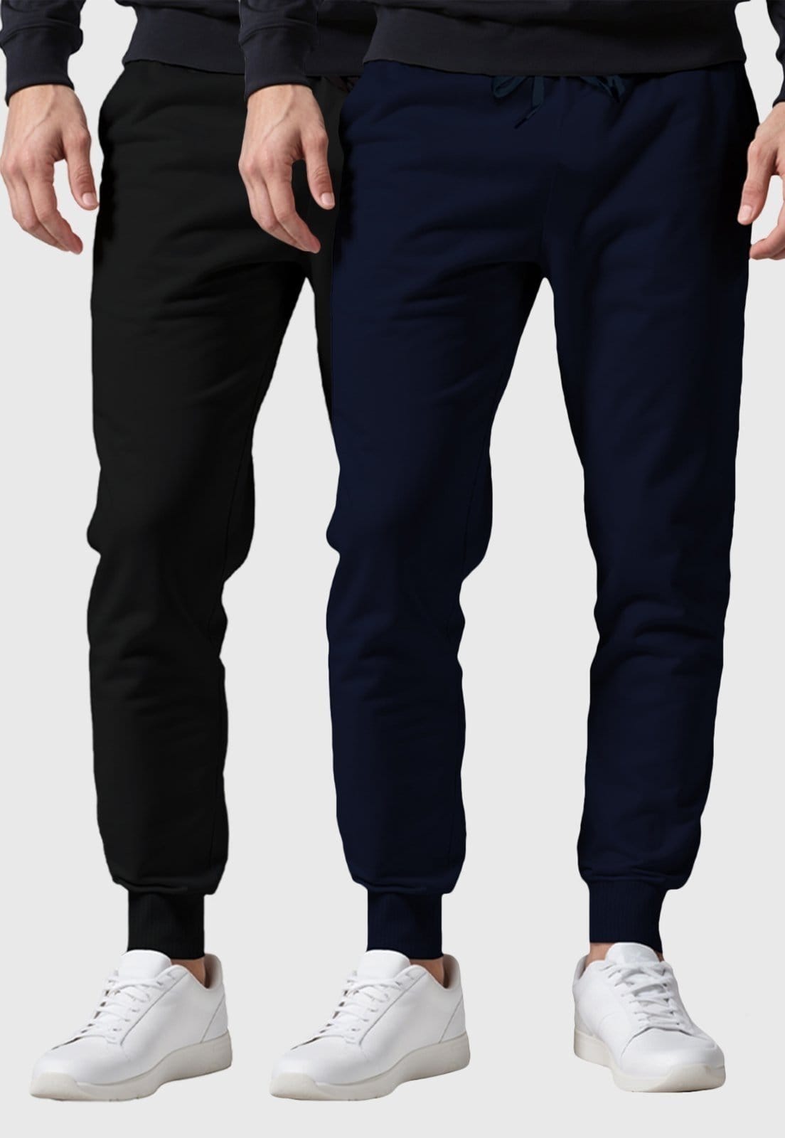 Kit 2 Calças Masculinas Moletom Lisas Benellys Básicas Marinho e - 2