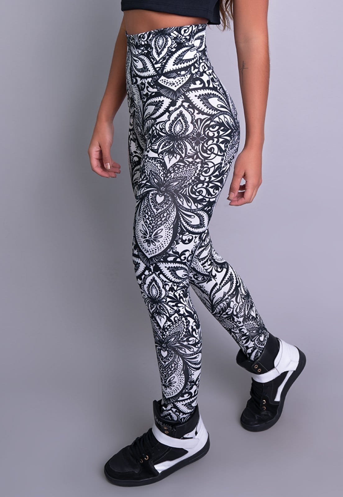 Calça Legging MVB Modas Cintura Alta Fitness Lisa Mandala