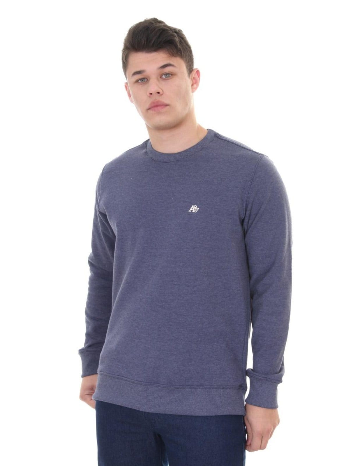 Moletom Aeropostale Masculino A87 Logo Fleece Marinho Mescla