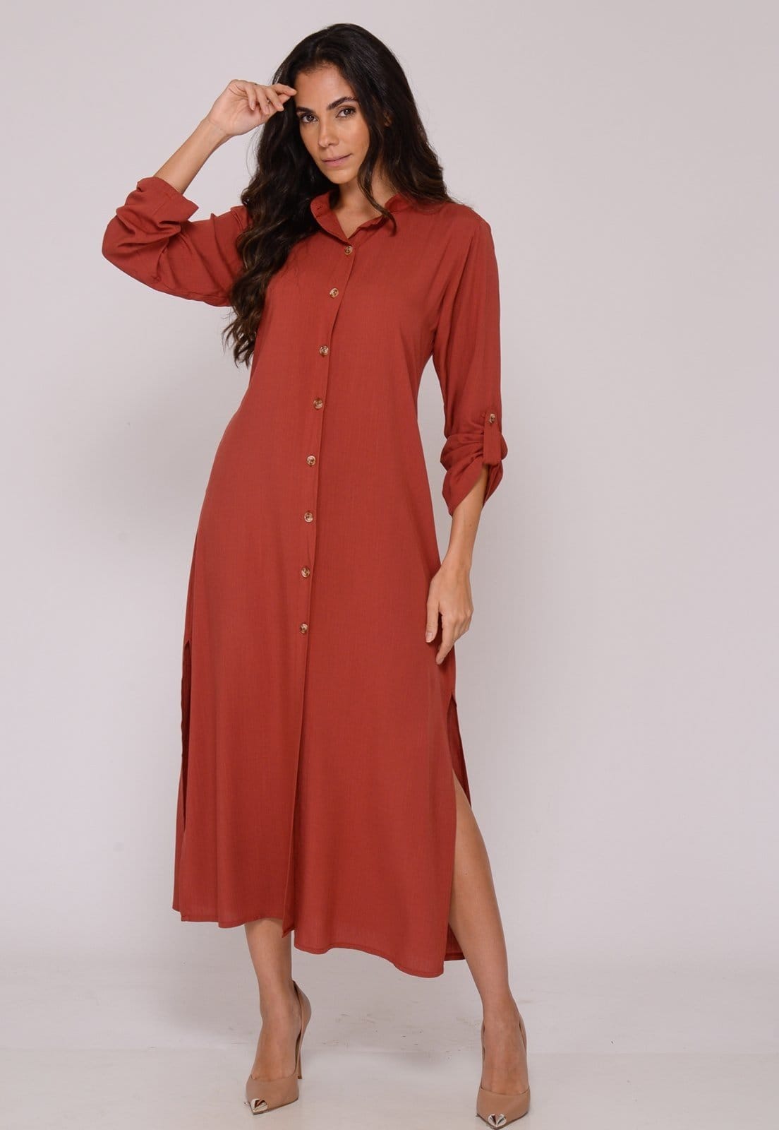 Vestido Chemise Botões M/L B’Bonnie Valentina Terra